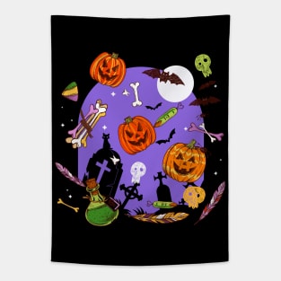 Eerie Purple Cute Pattern Tapestry