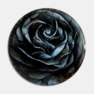 Black Rose Botanical Flower Pin