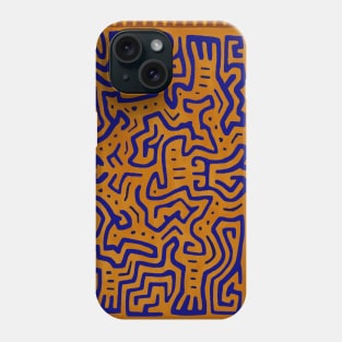 Kuna Shaman Spirits - Orange Blue Rust Phone Case