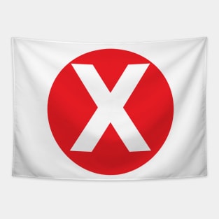 Letter X Big Red Dot Letters & Numbers Tapestry