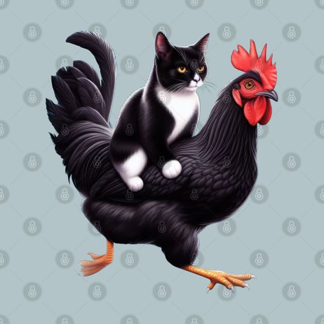 Cat On A Chicken by TooplesArt