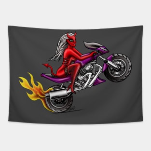Devil Biker Tapestry