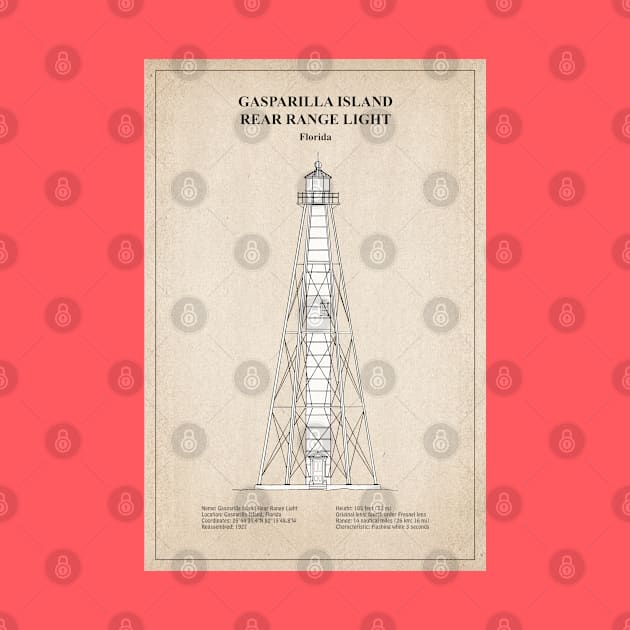 Gasparilla Island Rear Range Light - Boca Grande Lighthouse - Florida - SBD by SPJE Illustration Photography