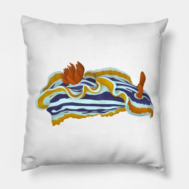 Chromodoris qaudricolor Pillow by jurjenbertens