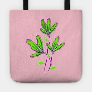 Fluorescent green flowers Tote