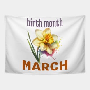 March Birth Month Flower Daffodil Tapestry