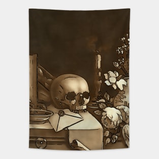 Everything In Vanity Black Outline Art Tapestry