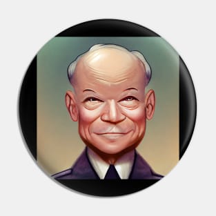 Dwight D. Eisenhower | President of the United States | Cartoon style Pin