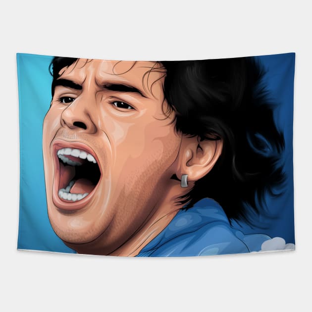 MARADONA AL NAPOLI Tapestry by Jey13