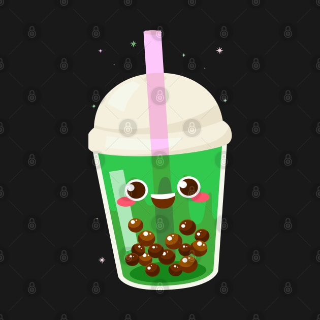 Green bubble tea by SpringSpirit