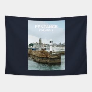 Penzance Harbour Cornwall. Cornish gift. Travel poster Tapestry