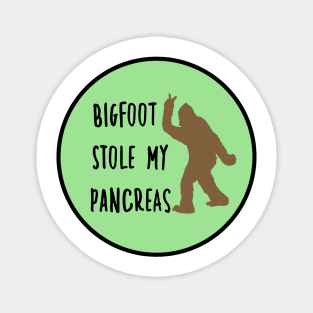 Bigfoot Stole My Pancreas Emerald Green Magnet