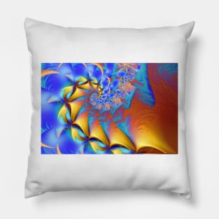 Waves and Fins Fractal Pillow