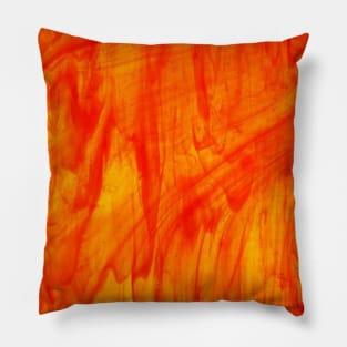 Orange and Yellow Fire Glass Pillow