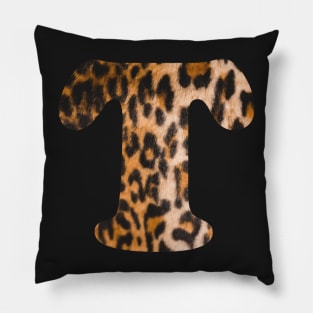 Letter T leopard print Pillow