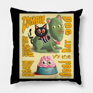 Cute Zombie Dog & Funny Jailhouse Cat Pillow