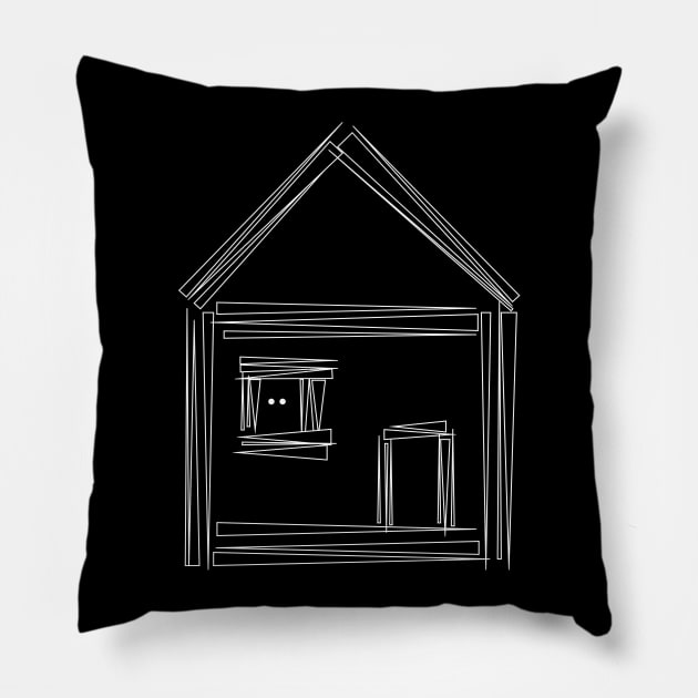 Person Watching From a House at Night Pillow by yayor