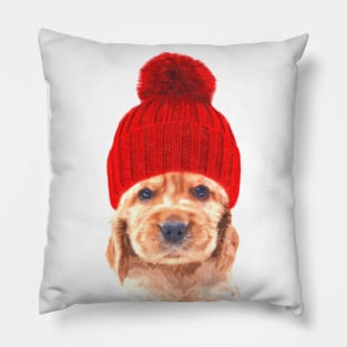 Cocker Spaniel with Hat Pillow