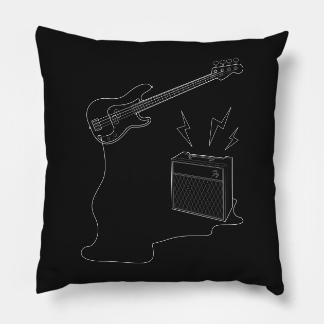 The Invisible Bass Player Pillow by SuperFZ