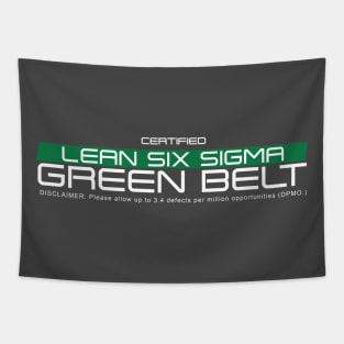 Certified Lean Six Sigma Green Belt (White Print) Tapestry