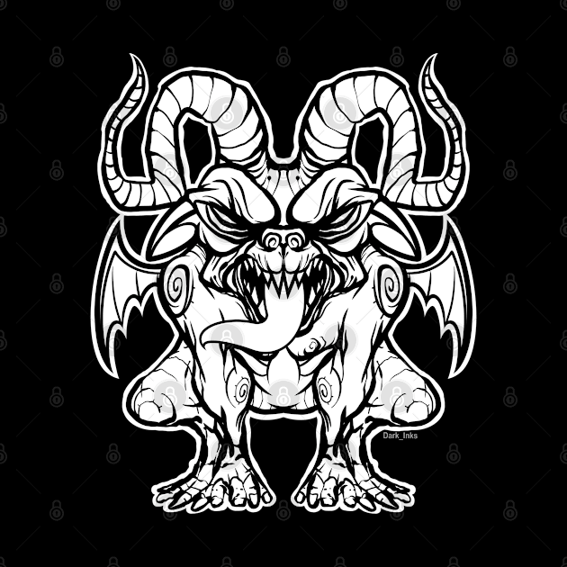 Chupacabra goat sucker - monochrome by Dark_Inks