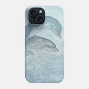 Swimming with dolphins Phone Case