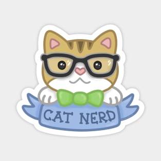 Cat Nerd Orange Tabby Magnet