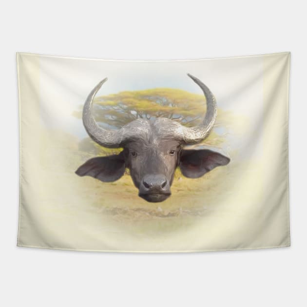 African buffalo Tapestry by Guardi