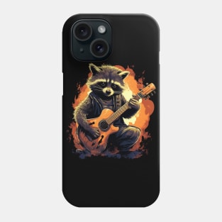 raccoon play guitar Phone Case