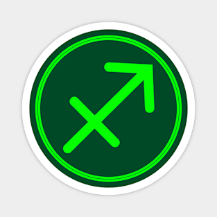 Cool Green Sagittarius Symbol Magnet