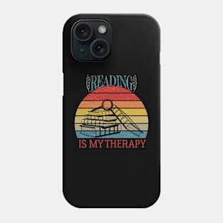 reading is my therapy school teacher Phone Case