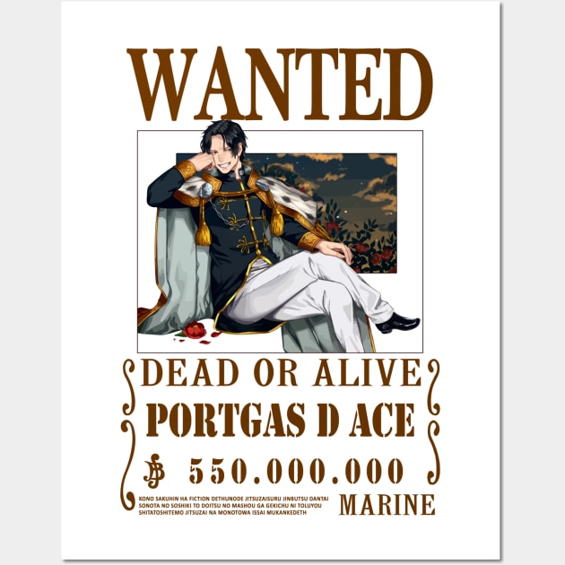 one piece ace wanted poster