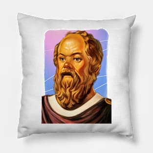 Ancient Philosopher Socrates illustration Pillow