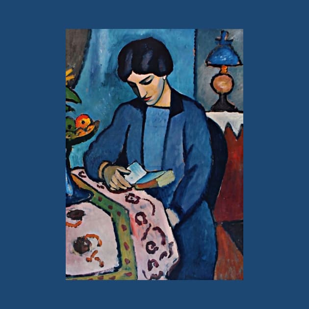 August Macke Art Titled Woman Reading by booksnbobs