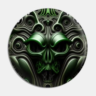 Si-Fi, fantasy, with pattern, black, green, deco Pin