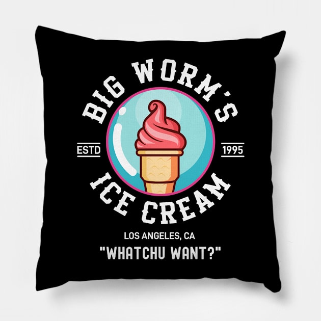 Big Worm's Ice Cream, Friday Movie Pillow by idjie