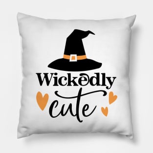 Wickedly Cute Halloween Fall Graphic Art Pillow