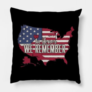 In Honor We Remember Memorial Day Patriotic American Flag Pillow