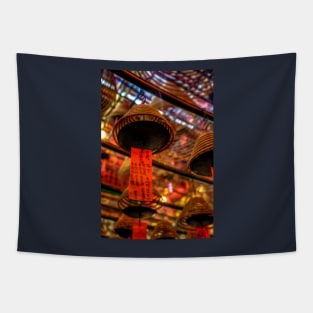 Man Mo Temple Incense Coil And Prayer Tapestry