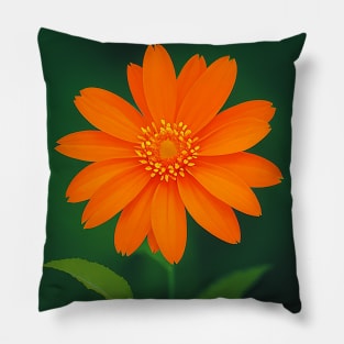 Closeup of an Orange Flower Blooming Pillow