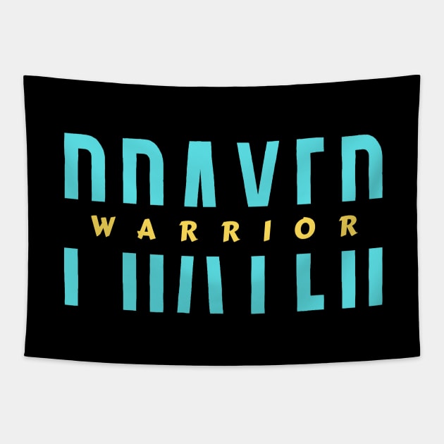 Prayer Warrior | Christian Typography Tapestry by All Things Gospel