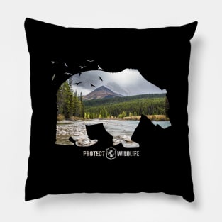 Protect Wildlife - Nature - Bear Silhouette Pillow