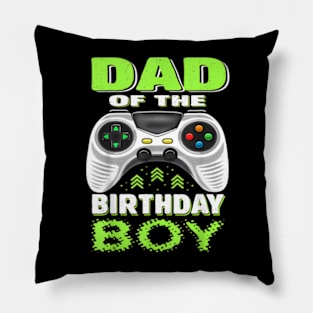 Mens Dad Of The Birthday Boy Matching Video Gamer Birthday Party Pillow