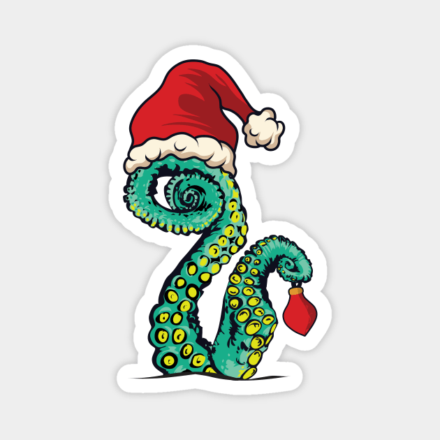 Pirate octopus Santa hat Christmas Magnet by 397House