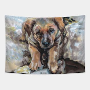 Labrador Retriever Puppy Painted Tapestry