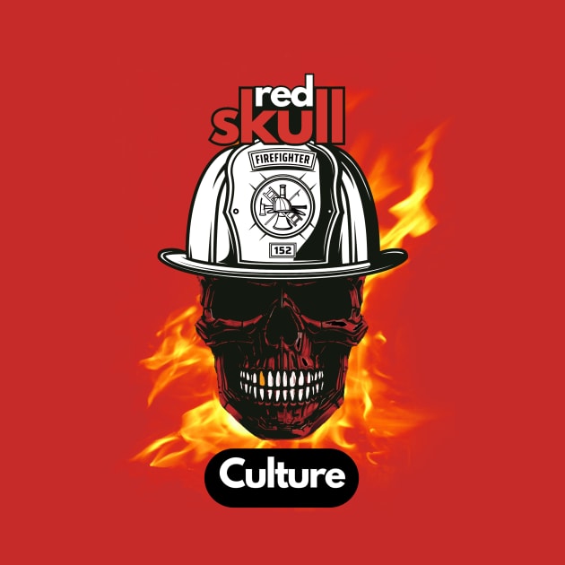 Red Skull Culture, Festival t-shirt, Unisex t-shirt, tees, men's t-shirt, women's t-shirt, summer t-shirt, skull t-shirts, firefighter t-shirts by Clinsh Online 