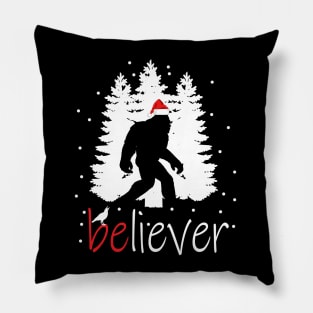 Believe Bigfoot Santa Claus Bigfoot Sasquatch Christmas Gift Pillow