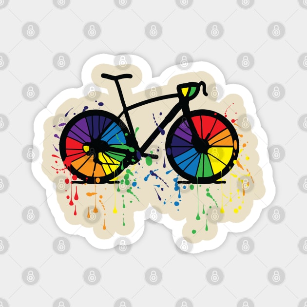 Rainbow bicycle 3 Magnet by CindyS