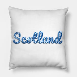 Scotland Blue White 3D Letters Pillow