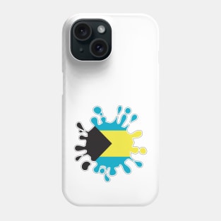 Bahamas National Flag Paint Splash Phone Case